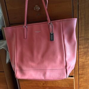Coach Coral Pink Leather Tote with Tag